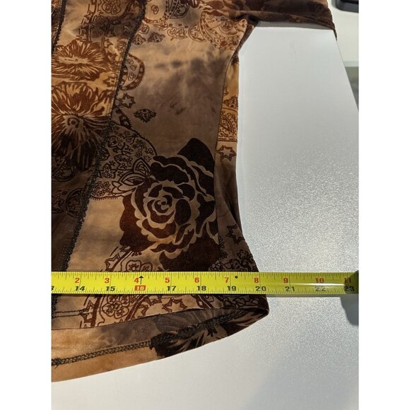 Sami and Jo Corset Top Size XL Brown Fairy Grunge goblincore Velvet Burnout Mesh - Picture 8 of 12